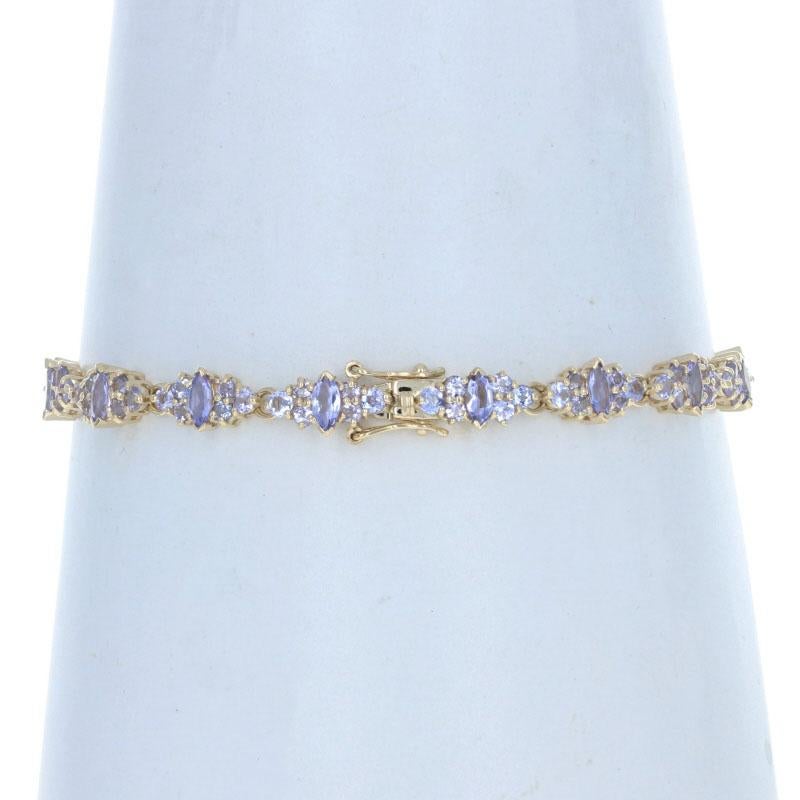 Gelbgold Tansanit Gliederarmband 7 1/2
