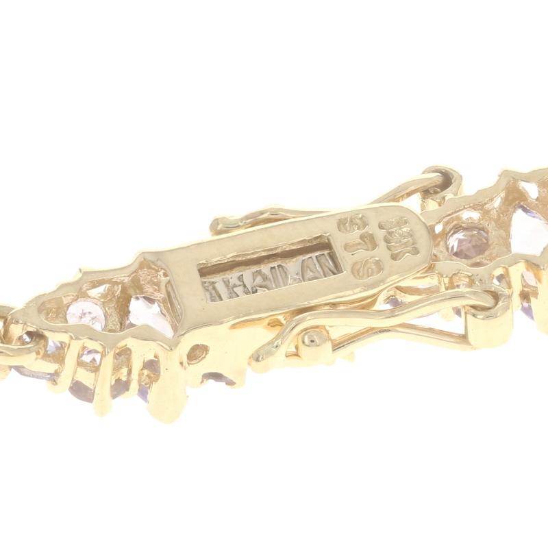 Women's Yellow Gold Tanzanite Link Bracelet 7 1/2
