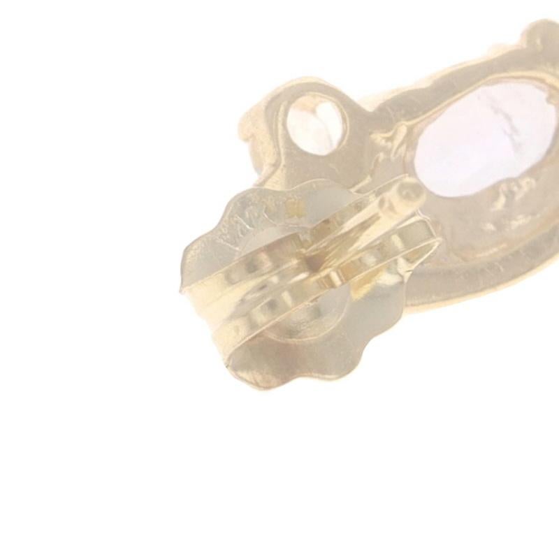 Donna Orecchini in oro giallo con quarzo tanzanite - 14k Oval .48ctw Pierced in vendita