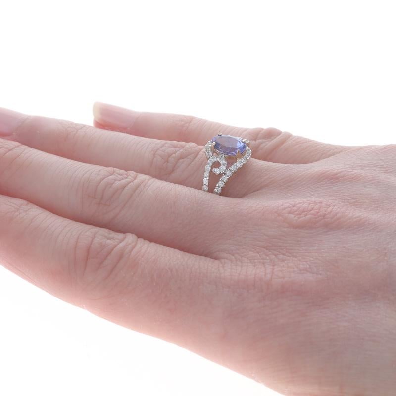 Bague en or jaune Tanzanite Saphir - 14k Oval 2.19ctw Swirl Pour femmes en vente