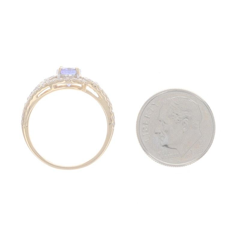 Bague en or jaune Tanzanite Saphir - 14k Oval 2.19ctw Swirl en vente 1