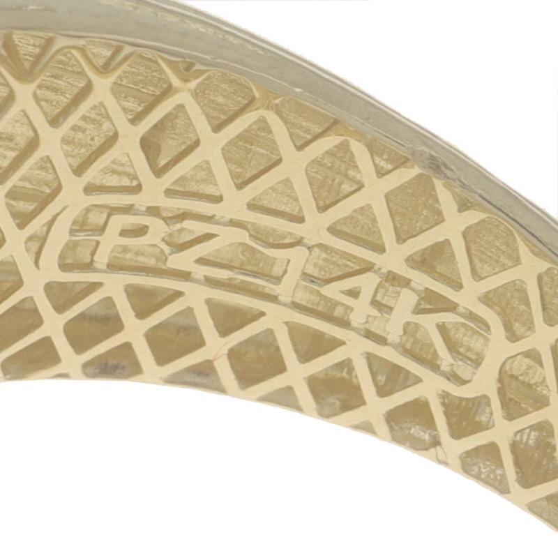Yellow Gold Tapered Statement Band - 14k Ribbed Ring SZ 8 For Sale 4