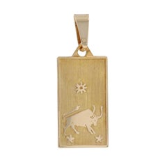Yellow Gold Taurus Bull Pendant - 18k Astrology Zodiac Sign