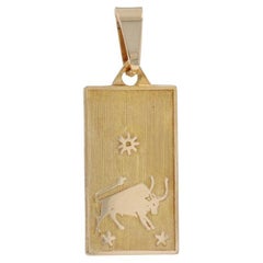 Yellow Gold Taurus Bull Pendant - 18k Astrology Zodiac Sign