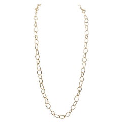 Yellow Gold Teardrop Link Necklace