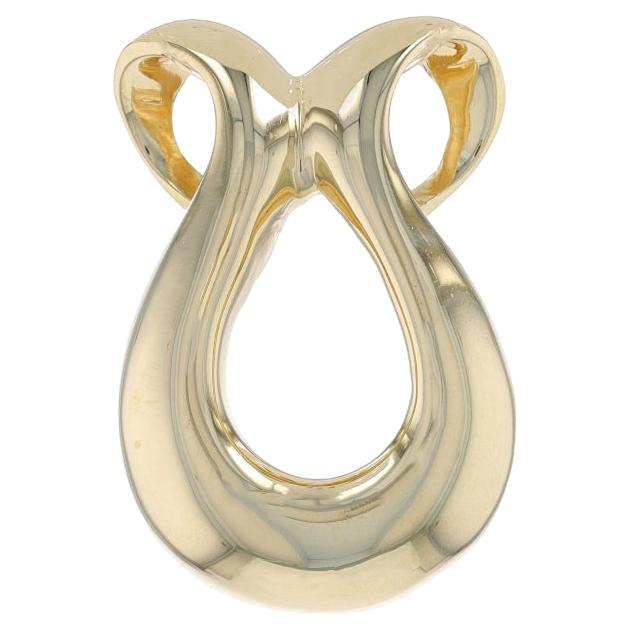 Yellow Gold Teardrop Loop Omega Slide Pendant - 14k For Sale