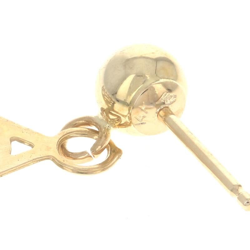 Women's Yellow Gold Teardrop Scroll Chandelier Earrings, 14k Pierced