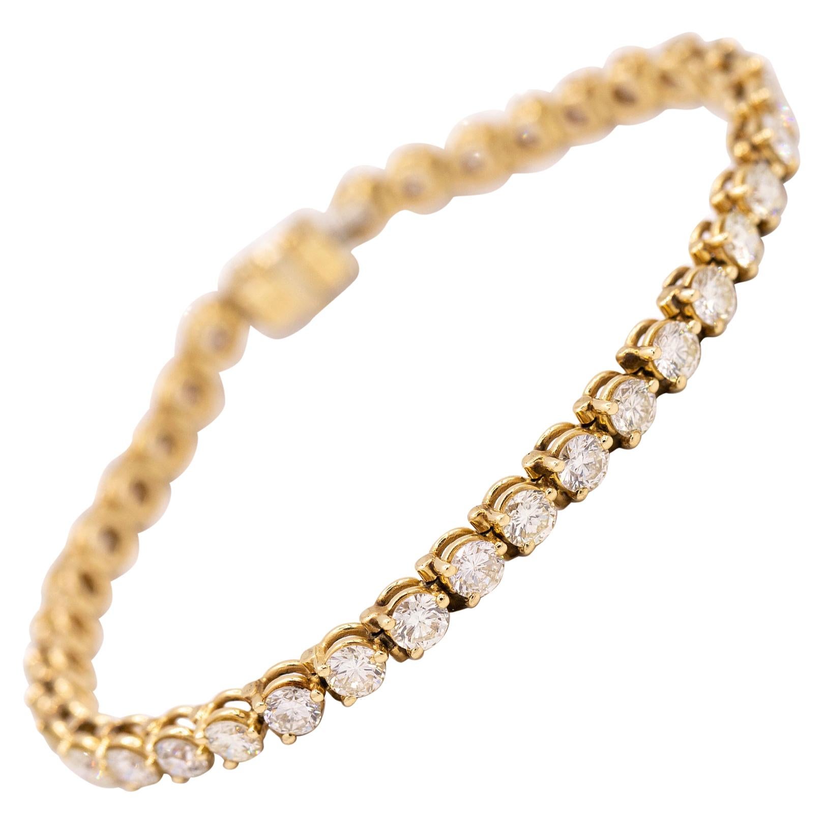 Yellow Gold Tennis Bracelet