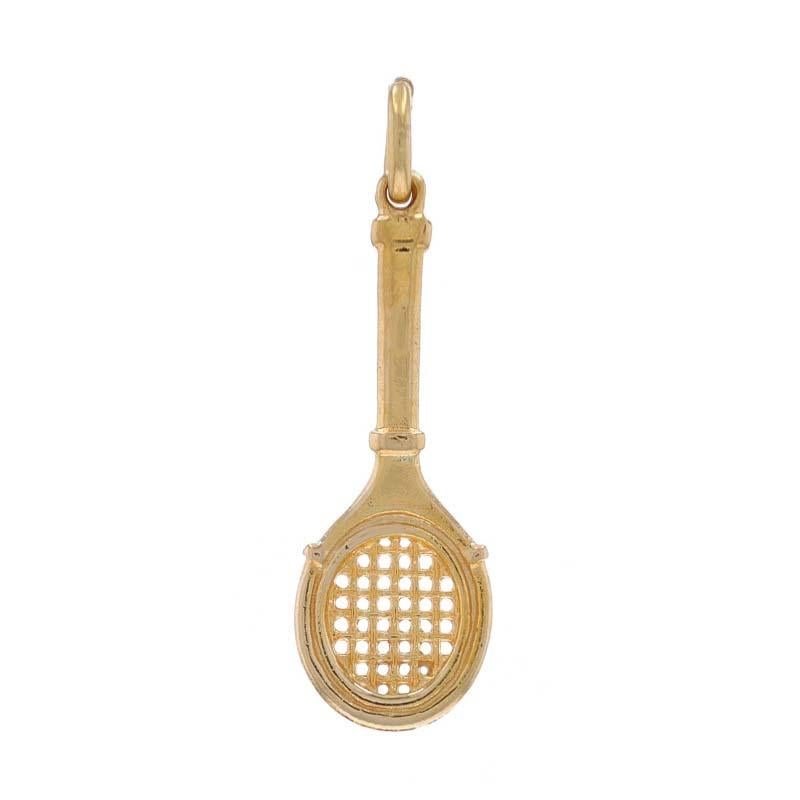 Metal Content: 14k Yellow Gold

Theme: Tennis Racket, Sports

Measurements

Tall (from stationary bail): 3/4