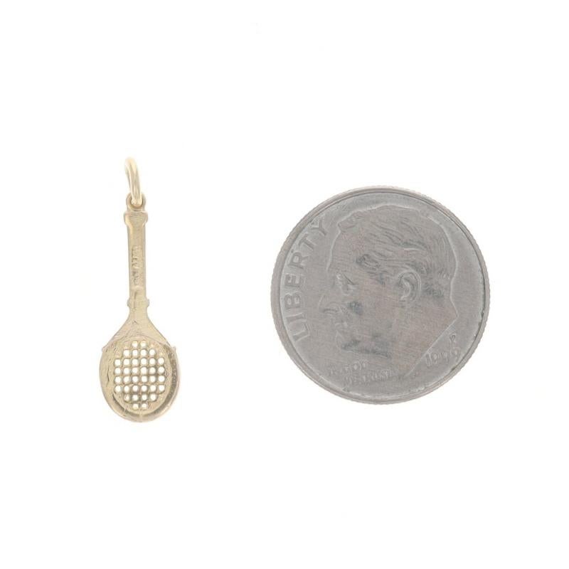 Women's Yellow Gold Tennis Racket Charm - 14k Sports For Sale