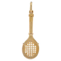Yellow Gold Tennis Racket Charm - 14k Sports