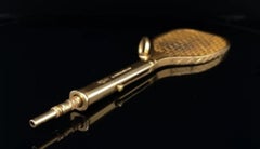 Yellow Gold Tennis Racquet Propelling Pencil Pendant, Sampson Mordan & Co, 1880