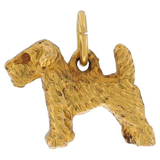 Yellow Gold Terrier Dog Charm - 9k Pet Canine For Sale