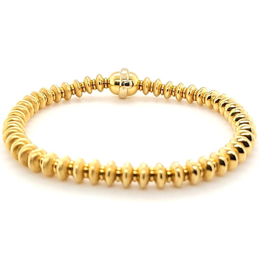 da uomo o donna Bracciale con perline in oro giallo in vendita