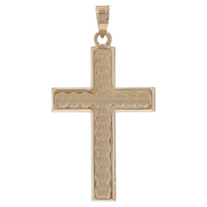 Ciondolo a forma di croce in oro giallo - 14k Faith in vendita