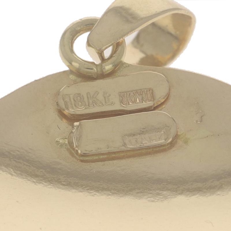Pendentif disque dôme en or jaune à rayures texturées - 18k Circle Italy en vente 1