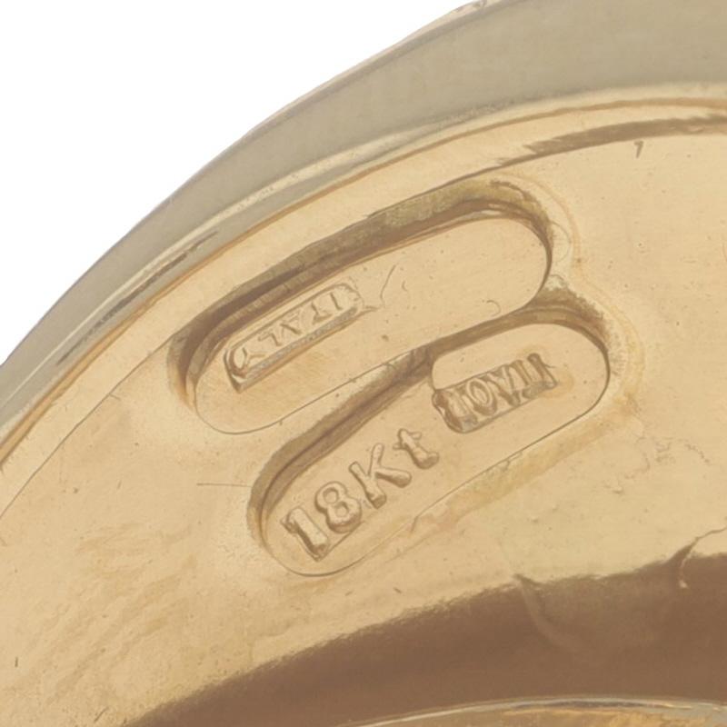 Yellow Gold Textured Stripe Dome Statement Band - 18k Italy Ring Sz 8 1/2 For Sale 3