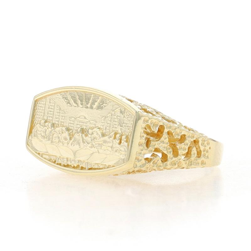 Yellow Gold The Last Supper Men's Ring - 10k Jesus & His Disciples For Sale 1
