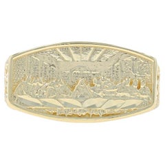 Yellow Gold The Last Supper Men's Ring - 10k Jesus & His Disciples