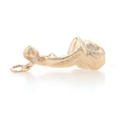 Yellow Gold The Little Mermaid of Copenhagen Charm, 14k Denmark Statue Pendant