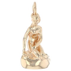 Yellow Gold The Little Mermaid of Copenhagen Charm 14k Denmark Statue Pendant