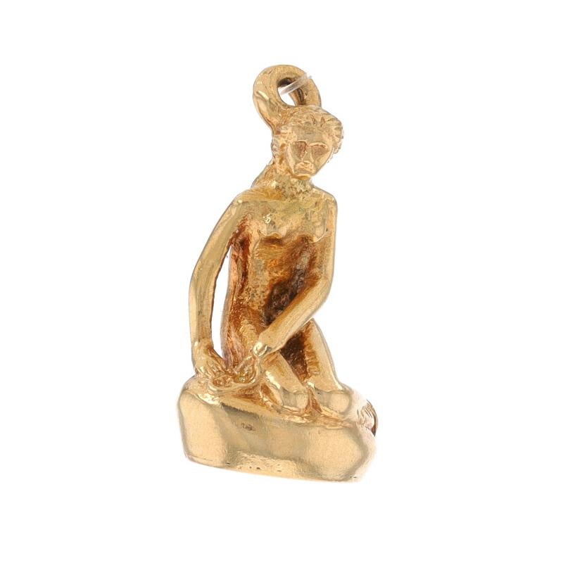 Metal Content: 14k Yellow Gold

Theme: The Little Mermaid of Copenhagen Statue

Measurements
Tall (from stationary bail): 11/16