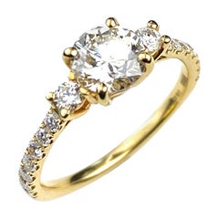 Yellow Gold Three-Diamond Engagement Ring