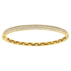 Yellow Gold Three-Row Diamond Bangle