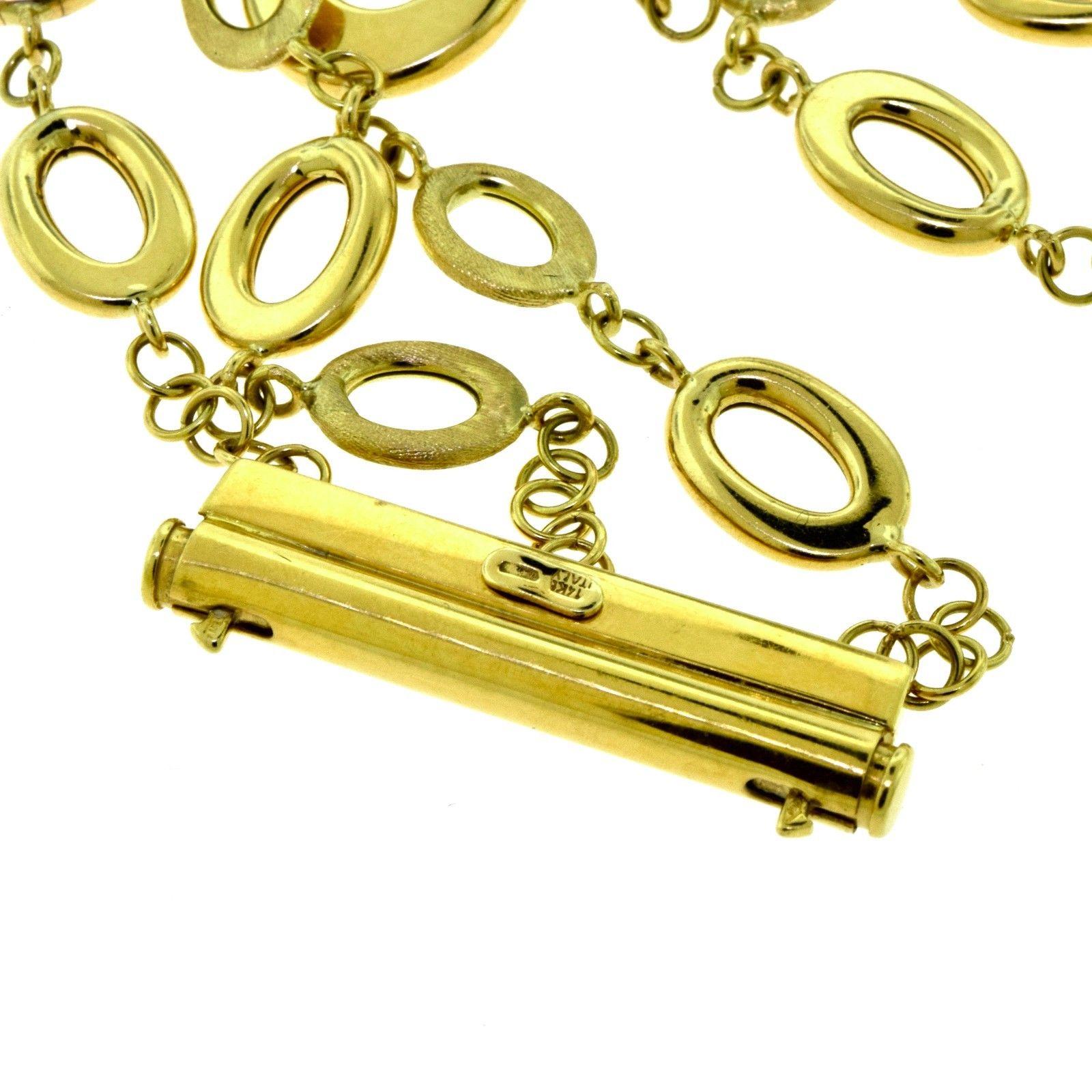 Women's or Men's Contempo 18k Yellow Gold Elipse Chain Link Bracelet For Sale