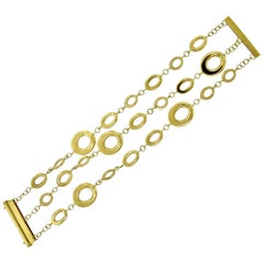 Contempo 18k Yellow Gold Elipse Chain Link Bracelet