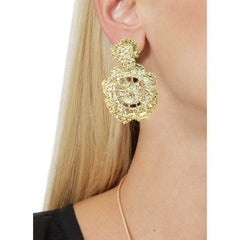 Orecchini a goccia in oro giallo Tia Flower Lace Crochet