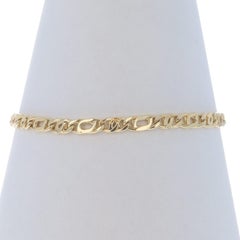 Yellow Gold Tiger Eye Chain Bracelet 7 1/2" 18k