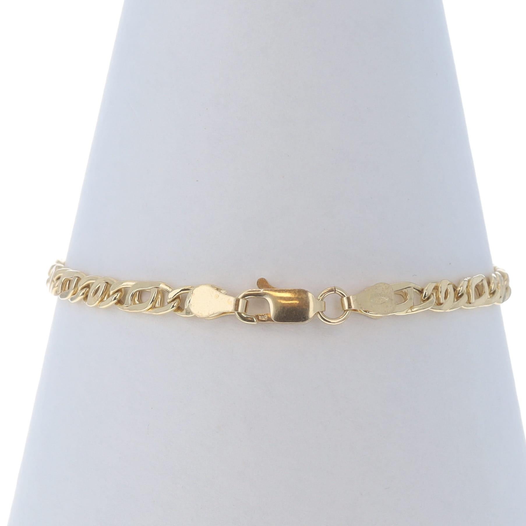 De las mujeres Pulsera Cadena Ojo de Tigre Oro Amarillo 7 1/2