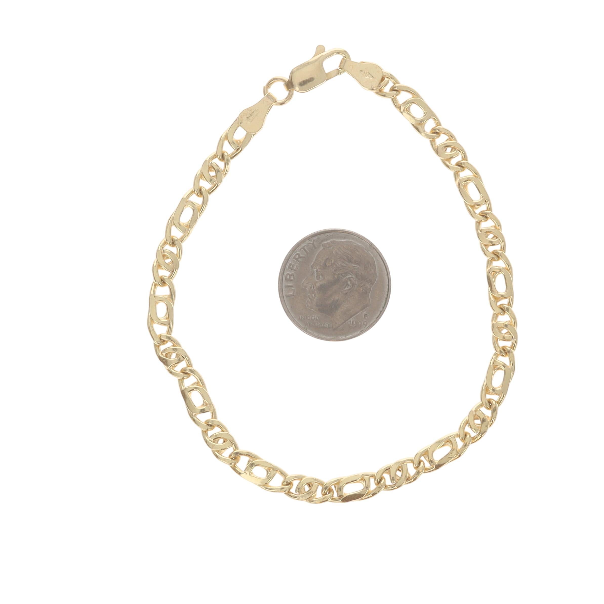Pulsera Cadena Ojo de Tigre Oro Amarillo 7 1/2