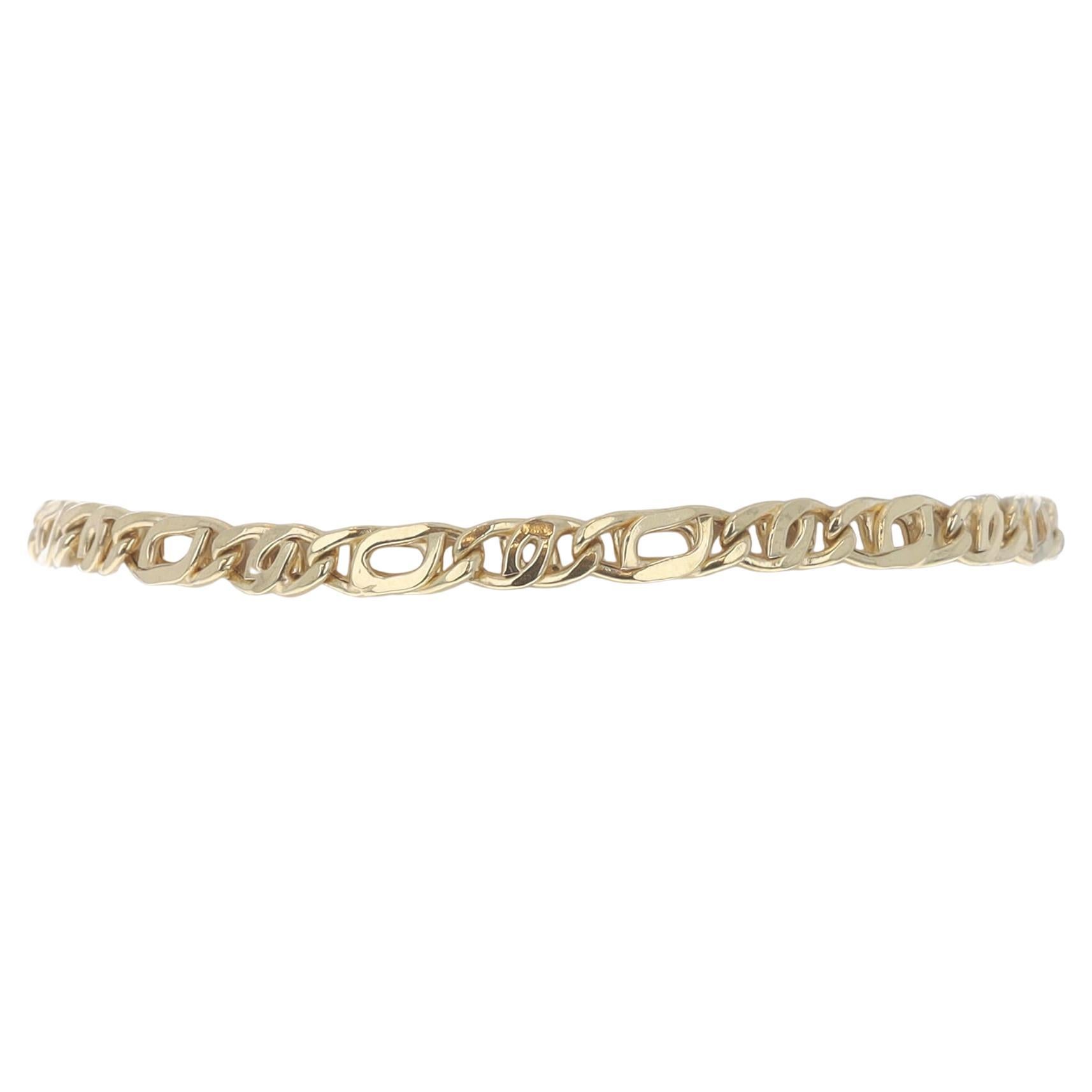 Pulsera Cadena Ojo de Tigre Oro Amarillo 7 1/2" 18k
