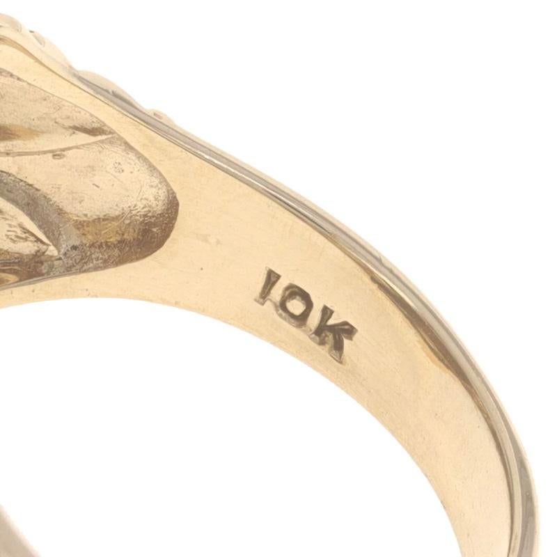 Yellow Gold Tiger's Eye Vintage Men's Ring - 10k For Sale 1