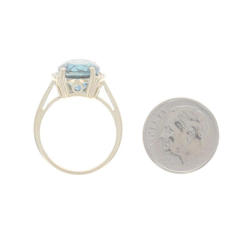 Gelbgold Topas Diamantring - 10k Oval 5,44ctw Londoner Blau 1