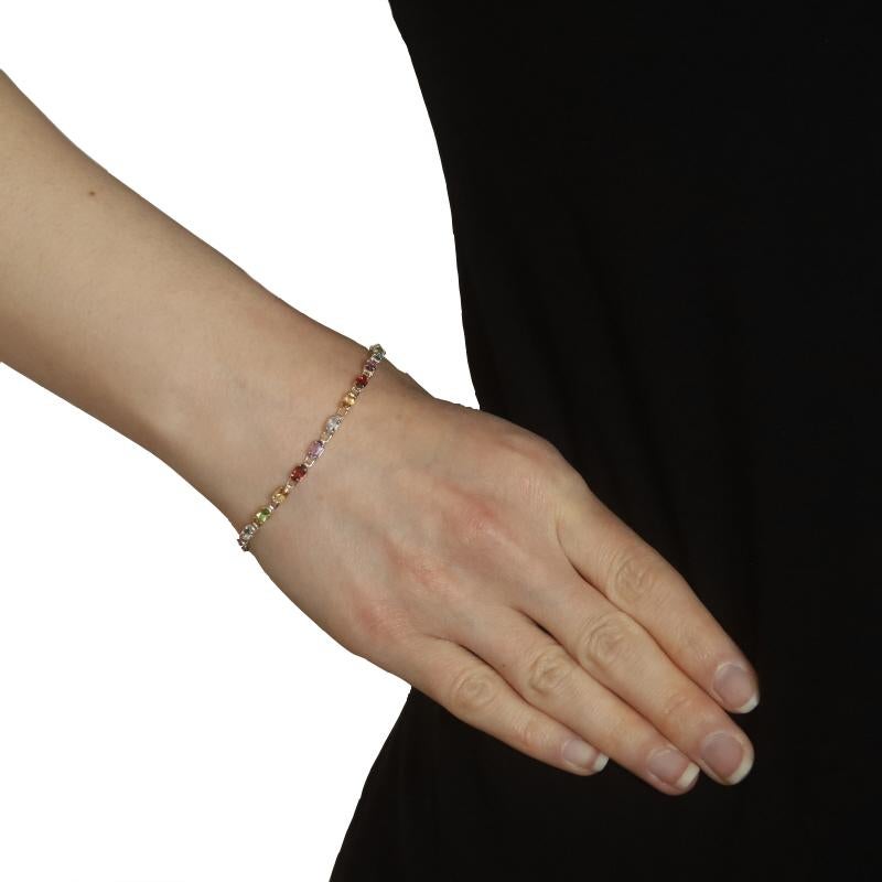 Gelbgold Topas Granat Amethyst Tennisarmband 7