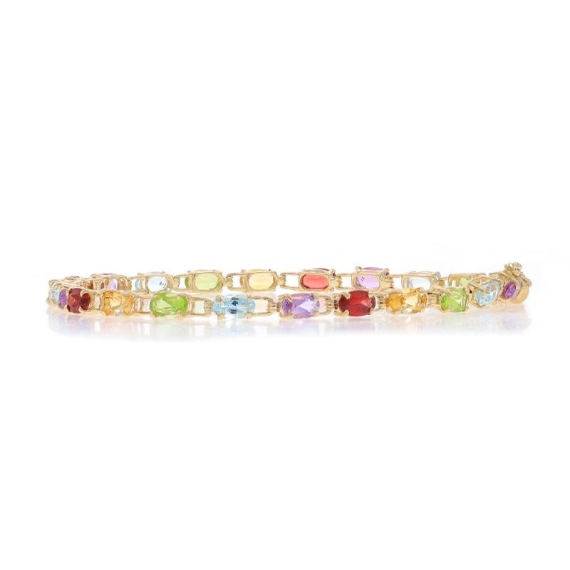 Gelbgold Topas Granat Amethyst Tennisarmband 7