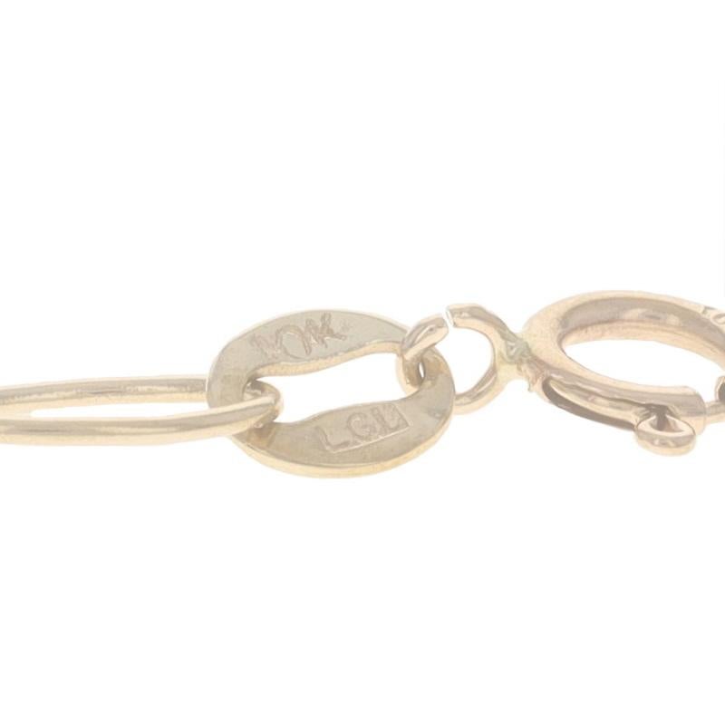 Yellow Gold Topaz Garnet Citrine Charm Dangle Bracelet 7 1/4