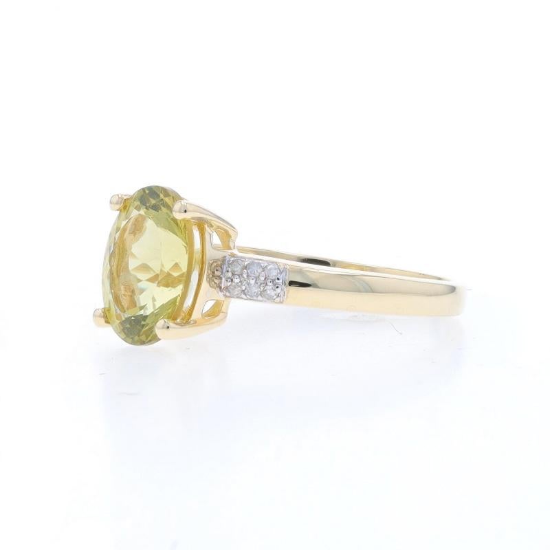 Bague en or jaune 10 carats avec tourmaline et diamants ovale 2,93 carats Excellent état - En vente à Greensboro, NC