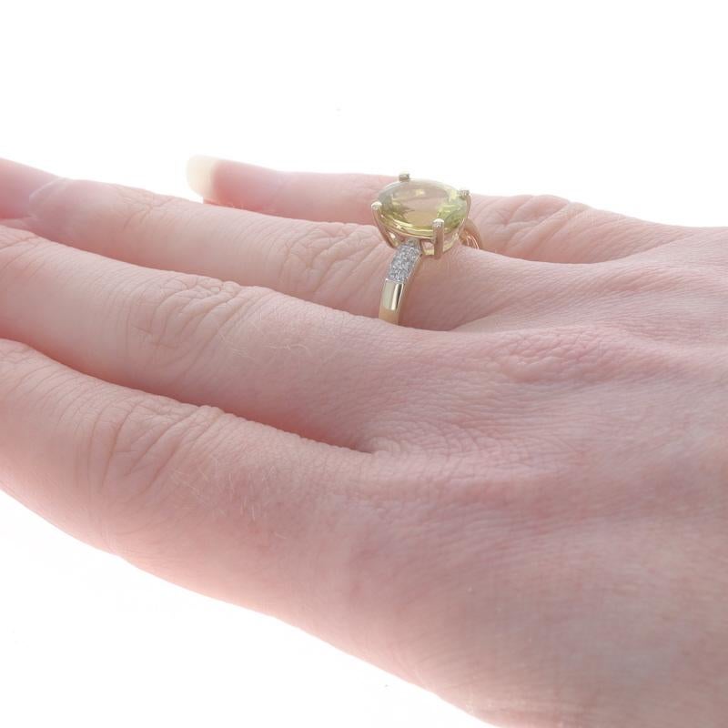 Bague en or jaune 10 carats avec tourmaline et diamants ovale 2,93 carats Pour femmes en vente