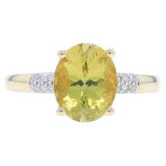 Anello in oro giallo con tormalina e diamanti - 10k Oval 2.93ctw