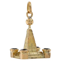 Dije de Oro Amarillo Turmalina Mitad del Mundo - 18k Redondo .96ctw Ecuador