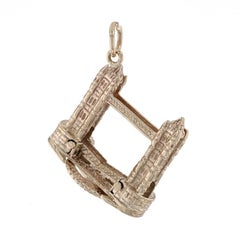 Yellow Gold Tower Bridge Charm - 9k London Pendant Moves