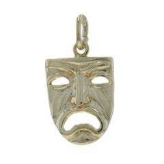 Gelbgold Tragödie Drama Theater Maske Charme 14k Buskin