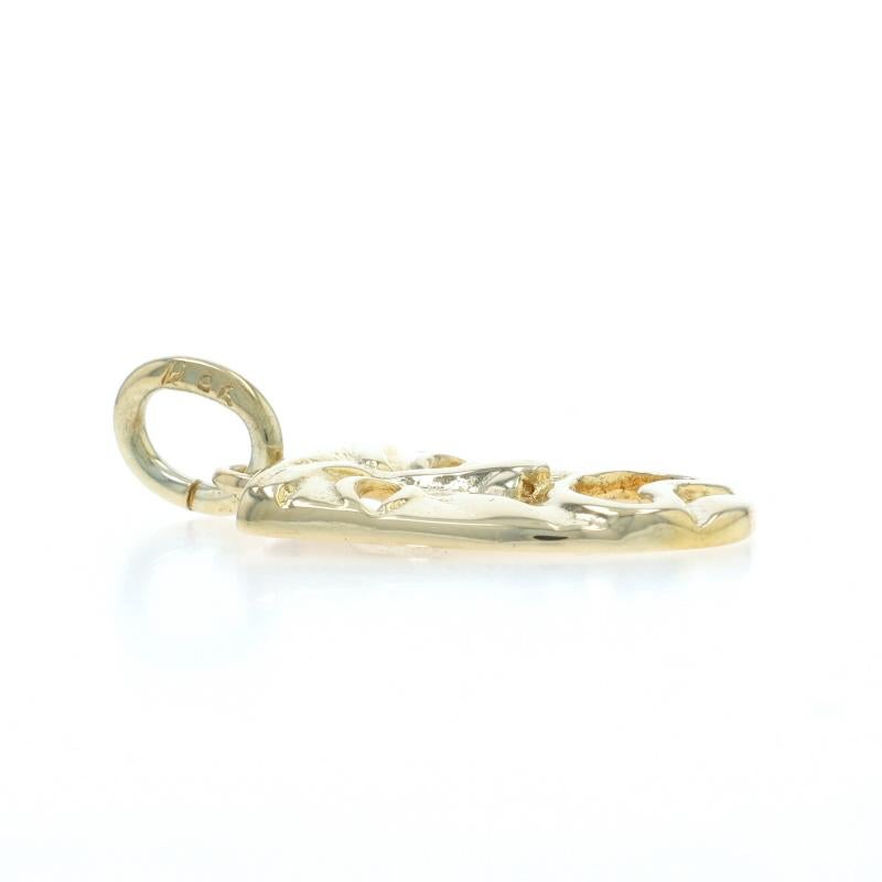 Or jaune Tragédie Théâtre Masque Charm 14k Buskin Excellent état - En vente à Greensboro, NC