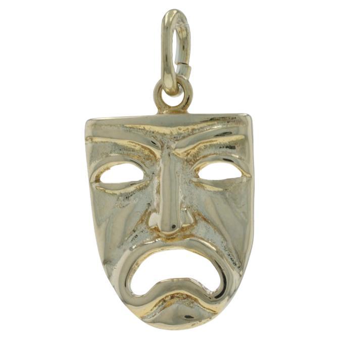 Or jaune Tragédie Théâtre Masque Charm 14k Buskin
