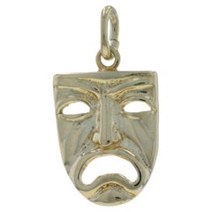 Or jaune Tragédie Théâtre Masque Charm 14k Buskin