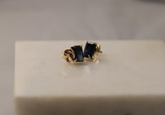 Transformer-Ohrringe aus Gelbgold mit Saphiren und abnehmbaren Tropfen